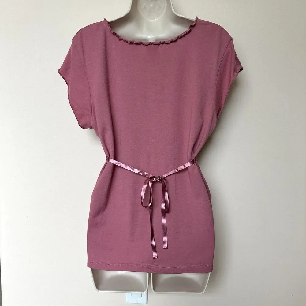 VTG Old Navy Top Women XL  Babydoll Empire Waist Cap Sleeve Pullover Pink Y2K - Picture 3 of 5